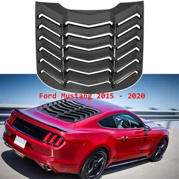 Auto Zadné Okná Žalúzie pre Ford Mustang 2015 - 2020| ABS Lesklý Čierny Carbon Fiber Textúra čelné Sklo slnečník Kryt